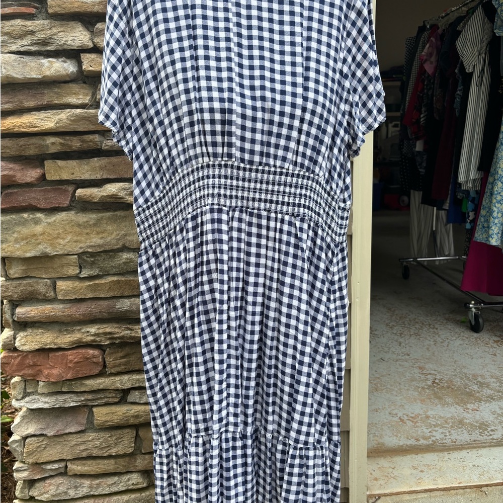 Blue and White Gingham Dress - Picture 3 of 5